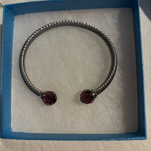 Touchstone Crystal With a Twist Bracelet Amethyst NIB